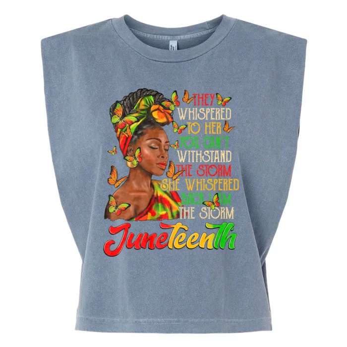 Afro American Juneteenth I Am The Storm Black Women Black History Month Garment-Dyed Women's Muscle Tee