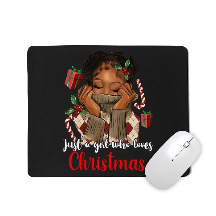 African American Just A Girl Who Loves Christmas Mousepad