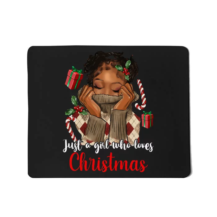 African American Just A Girl Who Loves Christmas Mousepad