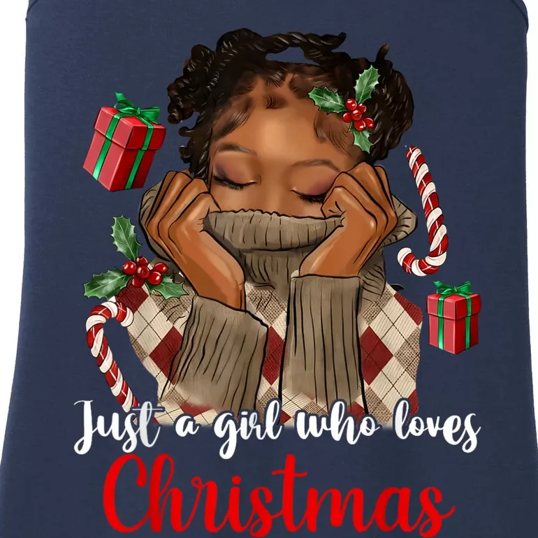 African American Just A Girl Who Loves Christmas Black Ladies Essential Tank