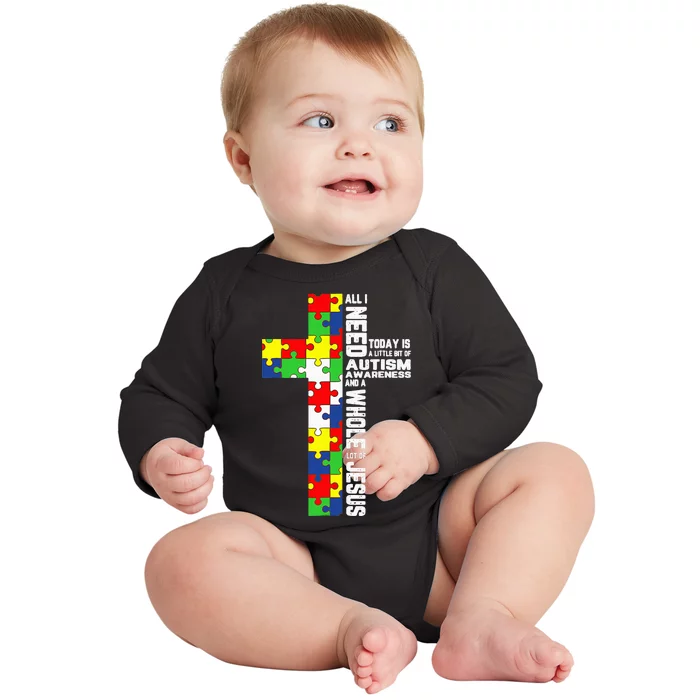 Autism Awareness Jesus Cross Puzzle Cool Christian Gifts Baby Long Sleeve Bodysuit