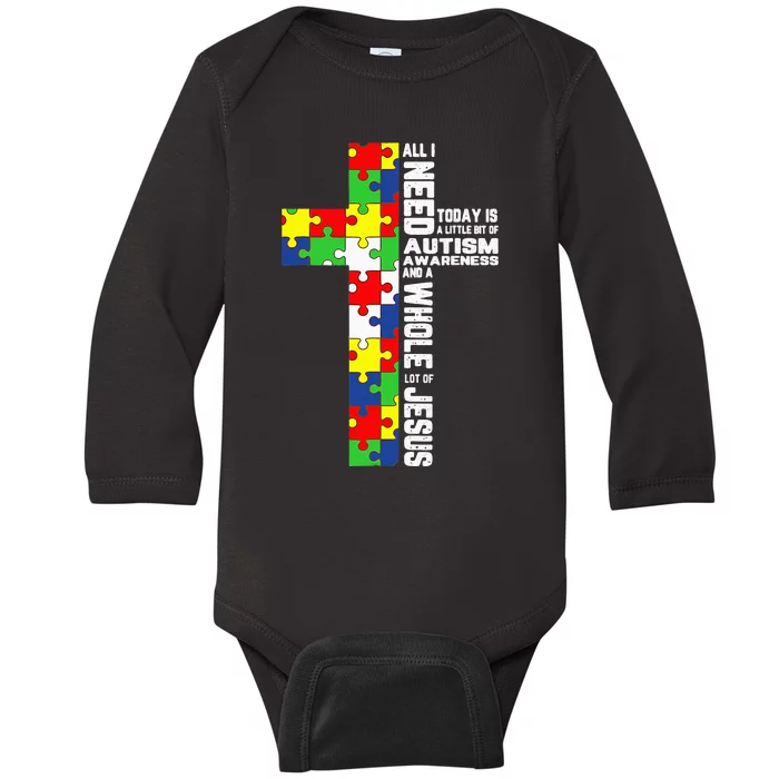 Autism Awareness Jesus Cross Puzzle Cool Christian Gifts Baby Long Sleeve Bodysuit