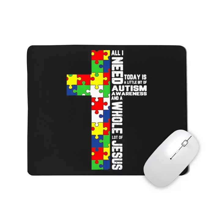 Autism Awareness Jesus Cross Puzzle Cool Christian Gifts Mousepad