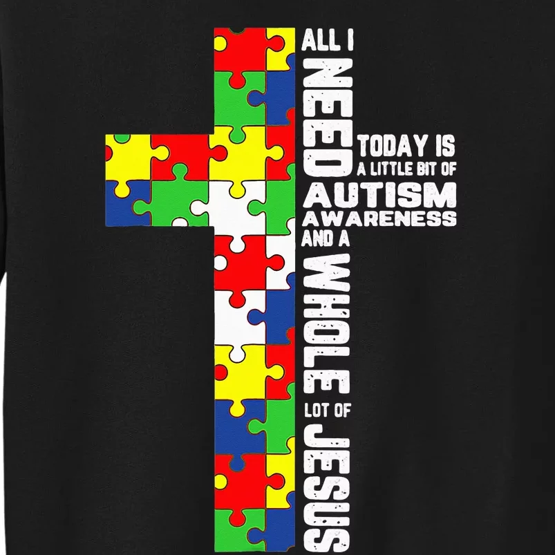 Autism Awareness Jesus Cross Puzzle Cool Christian Gifts Tall Sweatshirt