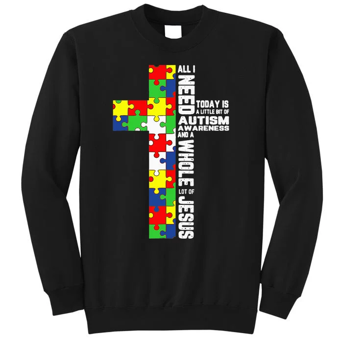 Autism Awareness Jesus Cross Puzzle Cool Christian Gifts Tall Sweatshirt