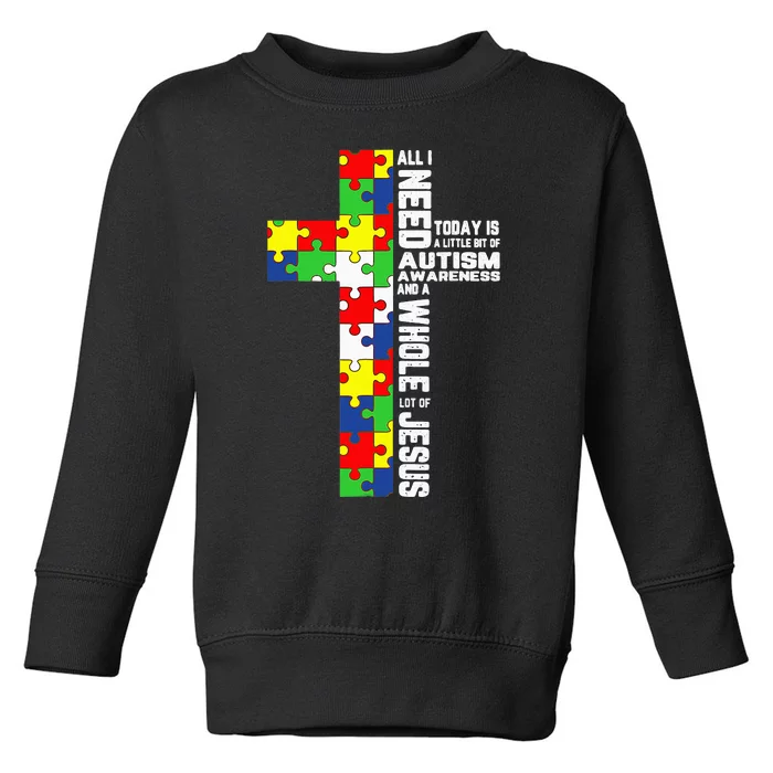 Autism Awareness Jesus Cross Puzzle Cool Christian Gifts Toddler Sweatshirt