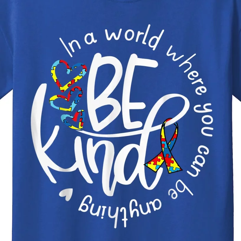 Autism Awareness Kindness Ribbon Heart Kids T-Shirt