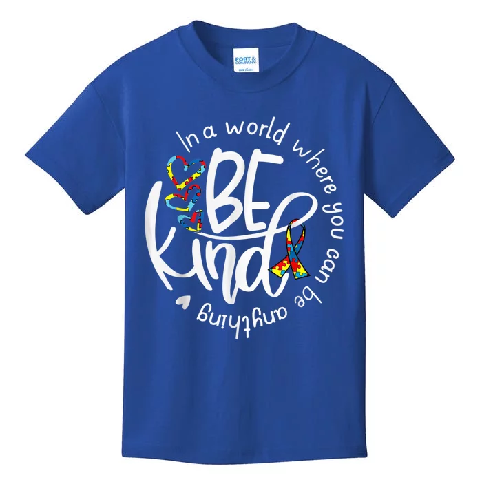 Autism Awareness Kindness Ribbon Heart Kids T-Shirt