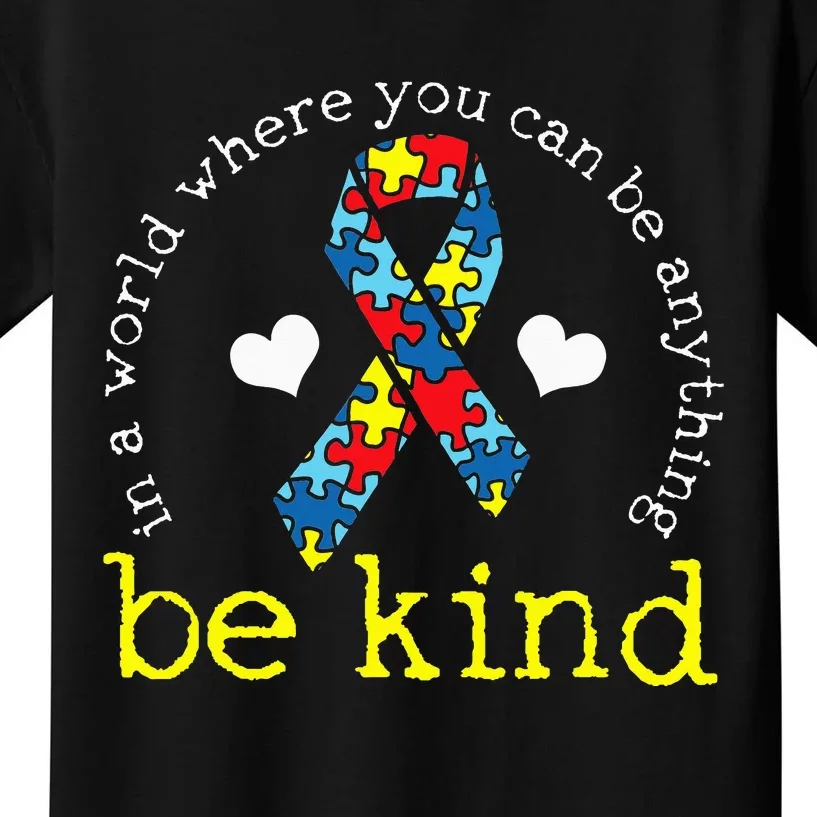 Autism Awareness Kindness Ribbon Heart Kids T-Shirt