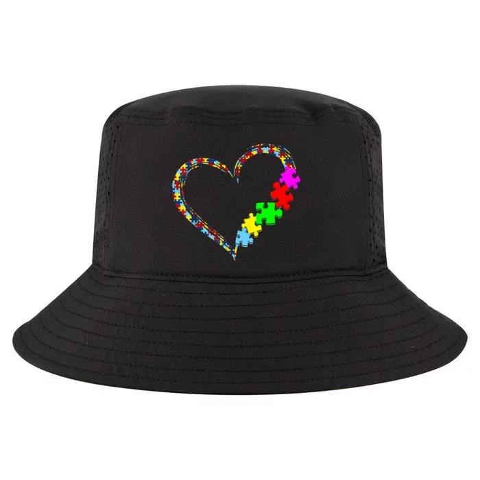 Autism Awareness Love Heart Puzzle Piece Gift Cool Comfort Performance Bucket Hat