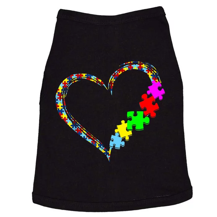 Autism Awareness Love Heart Puzzle Piece Gift Doggie Tank