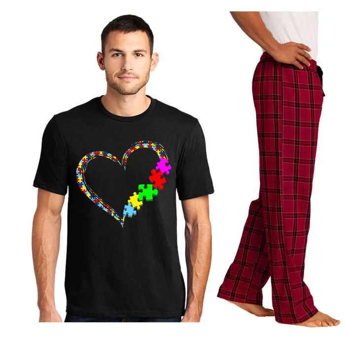 Autism Awareness Love Heart Puzzle Piece Gift Pajama Set