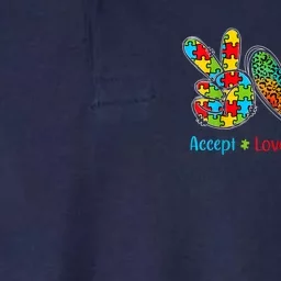 Autism Accept Love Understand Puzzle Pieces Tie Dye Rainbow Softstyle Adult Sport Polo