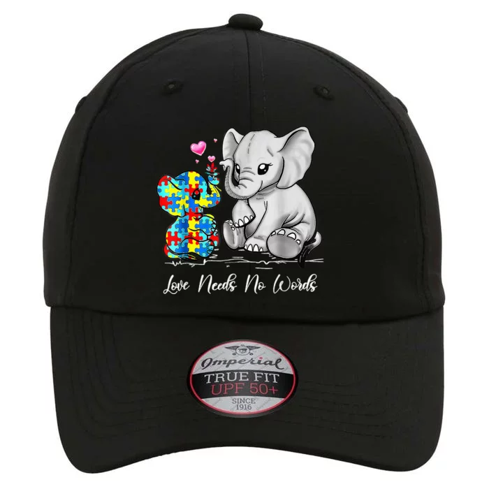 Autism Awareness Love Needs No Words Elephant Support The Original Performance Cap