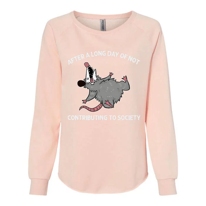 After A Long Day Of Not Contributing To Society Funny Quote Womens California Wash Sweatshirt