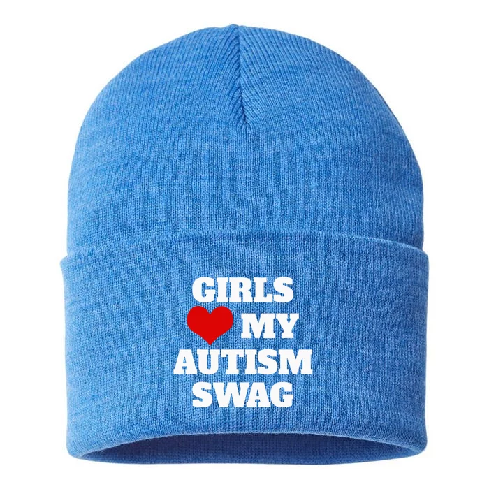 Autism Awareness Love My Autism Swag Funny Sustainable Knit Beanie