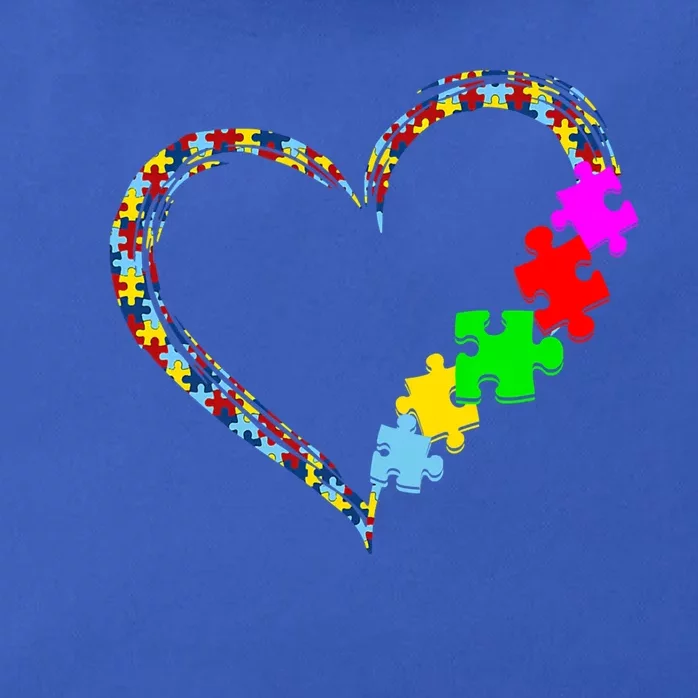 Autism Awareness Love Heart Puzzle Piece Valentines Day Gift Zip Tote Bag