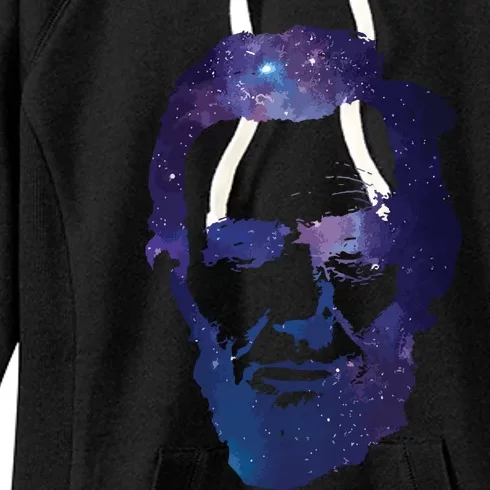 Abe Abraham Lincoln Galaxy Retro President 4th Of July Women's Fleece Hoodie