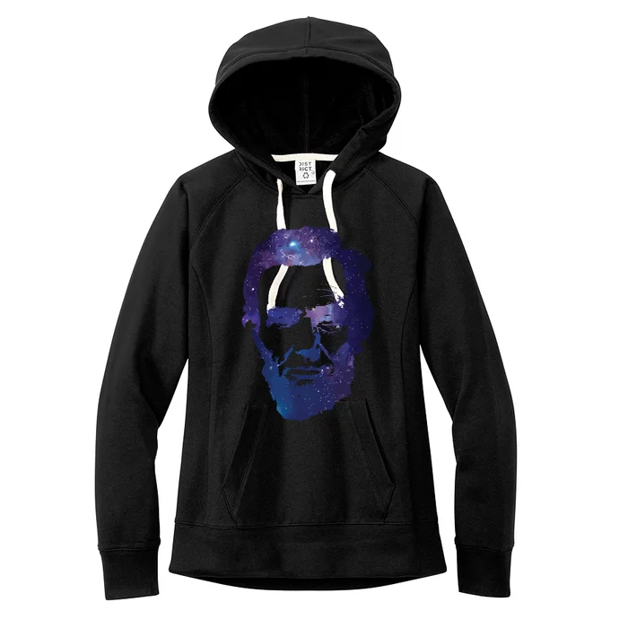 Abe Abraham Lincoln Galaxy Retro President 4th Of July Women's Fleece Hoodie