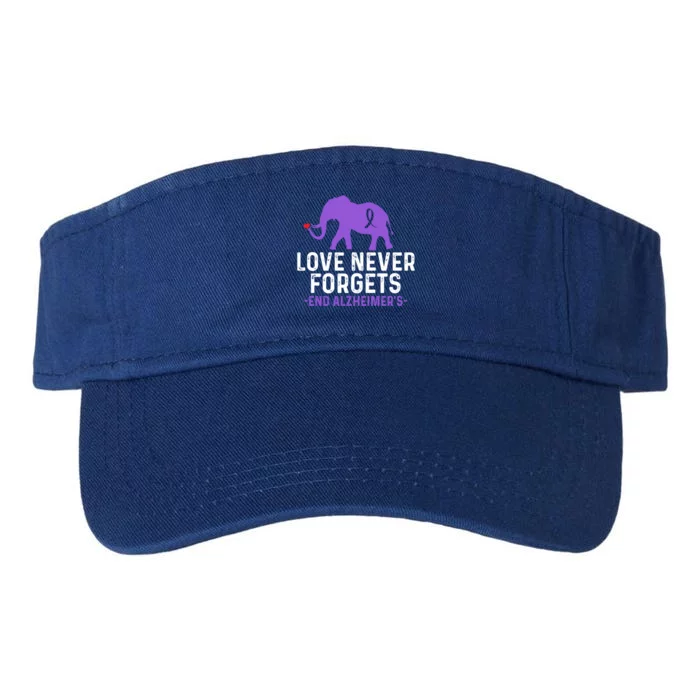 Alzheimers Awareness Love Never Forgets End Alzheimer's Great Gift Valucap Bio-Washed Visor