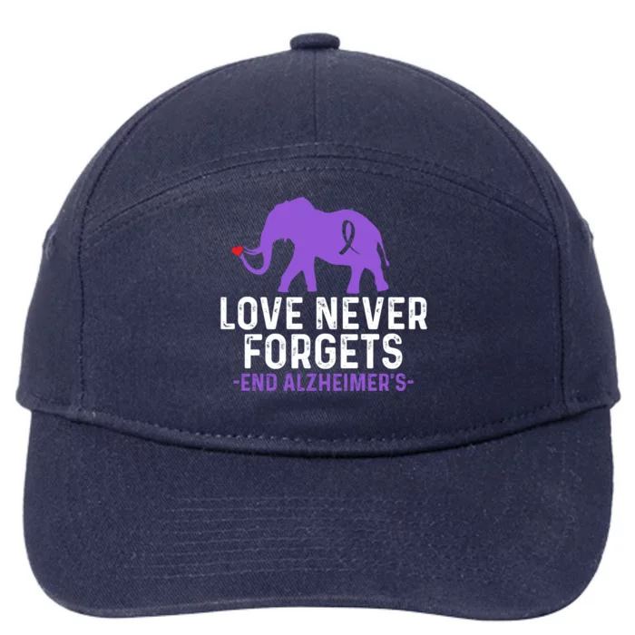 Alzheimers Awareness Love Never Forgets End Alzheimer's Great Gift 7-Panel Snapback Hat