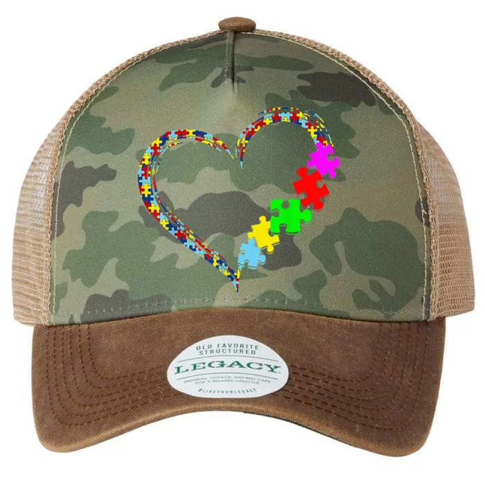 Autism Awareness Love Heart Puzzle Piece Valentines Day Legacy Tie Dye Trucker Hat