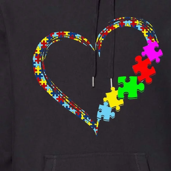 Autism Awareness Love Heart Puzzle Piece Valentines Day Premium Hoodie