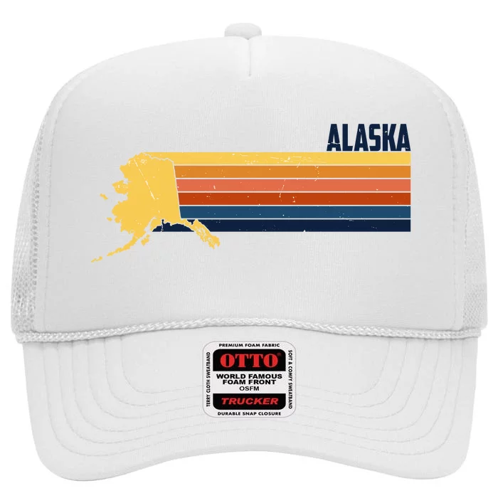 Retro Vintage Alaska High Crown Mesh Trucker Hat