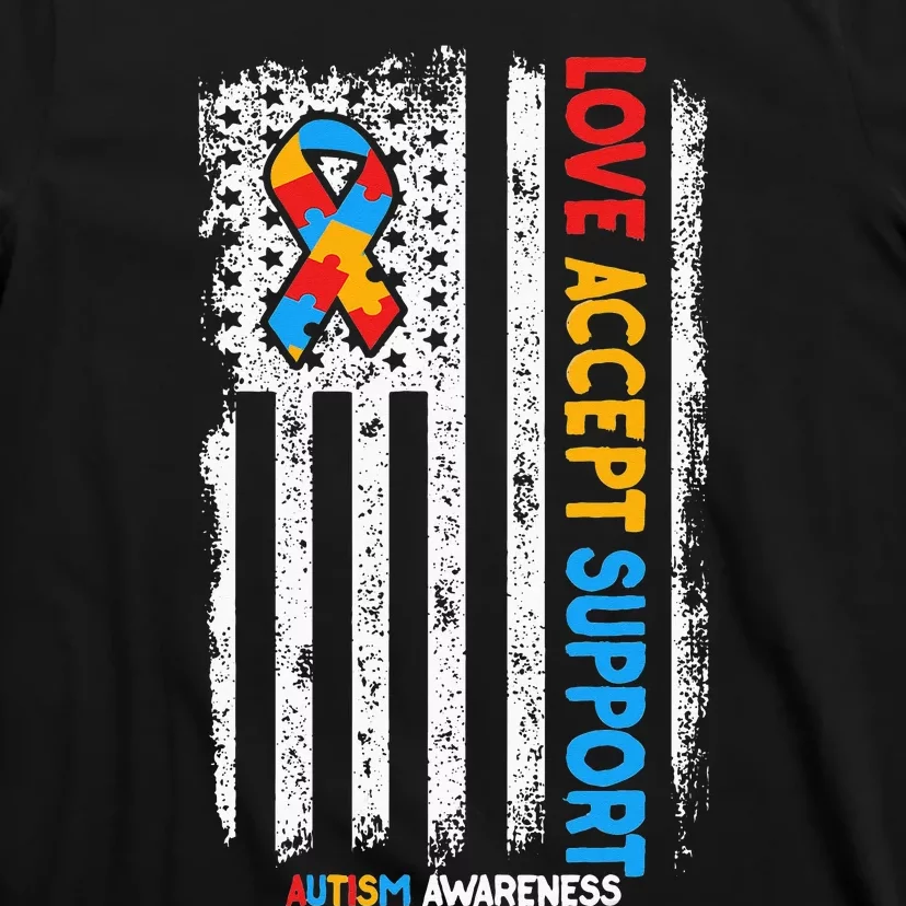 Autism Autistic Love Accept Support Autism Awareness T-Shirt