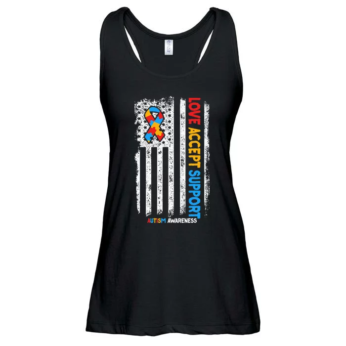 Autism Autistic Love Accept Support Autism Awareness Ladies Essential Flowy Tank