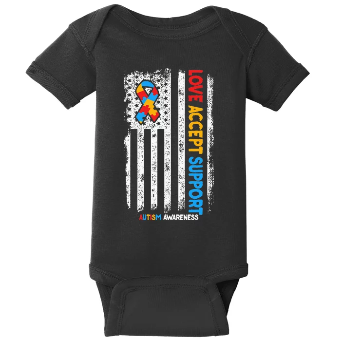 Autism Autistic Love Accept Support Autism Awareness Baby Bodysuit