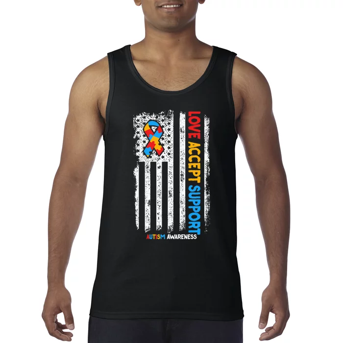 Autism Autistic Love Accept Support Autism Awareness Tank Top