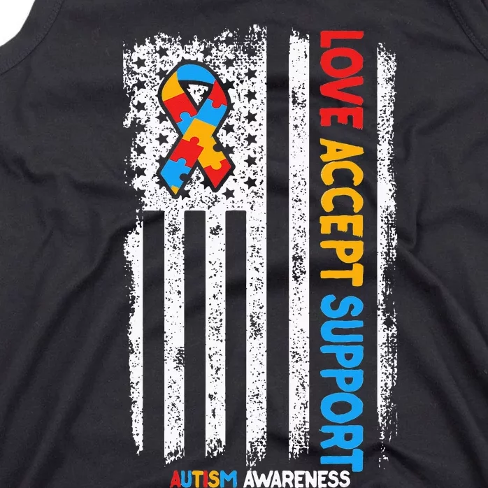 Autism Autistic Love Accept Support Autism Awareness Tank Top