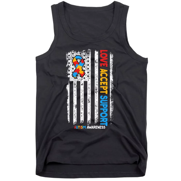 Autism Autistic Love Accept Support Autism Awareness Tank Top