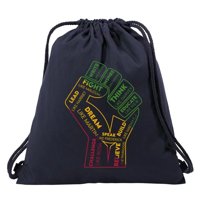 African American Leaders Gift Afro Protest Black Fist Gift Drawstring Bag