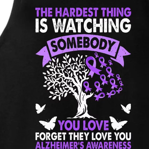 AlzheimerS Awareness Love Support Purple Ribbon Month Ladies Tri-Blend Wicking Tank