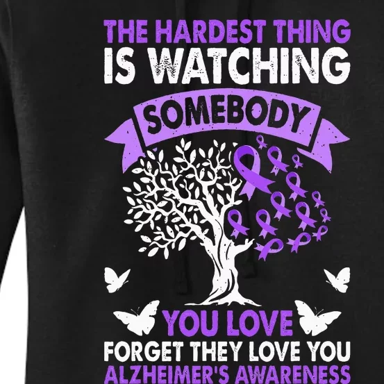 AlzheimerS Awareness Love Support Purple Ribbon Month Women's Pullover Hoodie