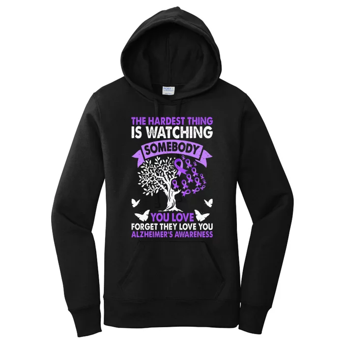 AlzheimerS Awareness Love Support Purple Ribbon Month Women's Pullover Hoodie