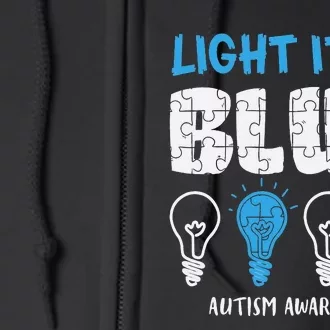 Autism Awareness Light It Up Blue awareness month Full Zip Hoodie