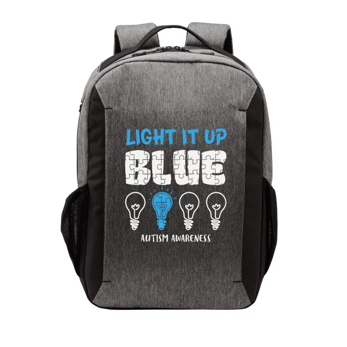 Autism Awareness Light It Up Blue awareness month Vector Backpack