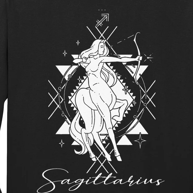 Archer Arrow Lady Centaur Zodiac Sign Horoscope Sagittarius Tall Long Sleeve T-Shirt