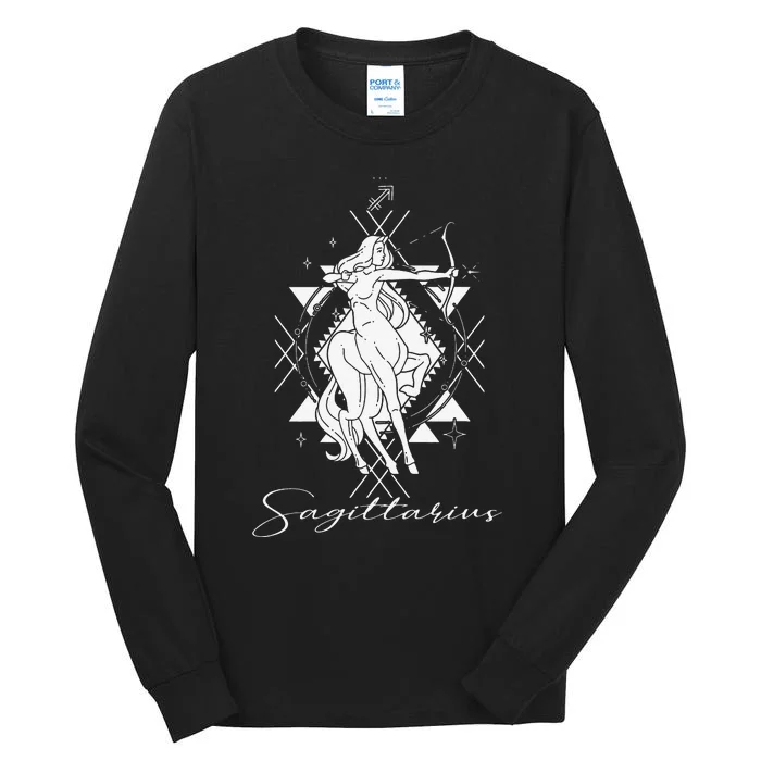 Archer Arrow Lady Centaur Zodiac Sign Horoscope Sagittarius Tall Long Sleeve T-Shirt