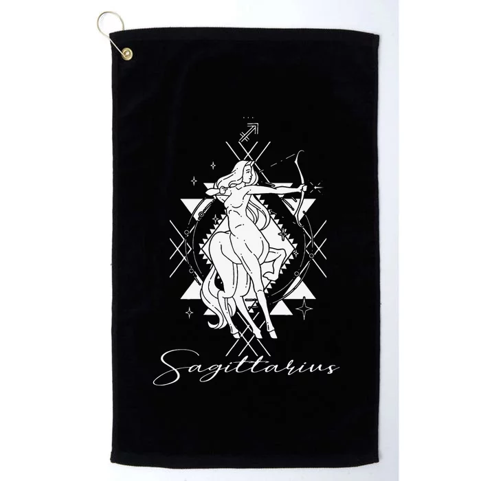 Archer Arrow Lady Centaur Zodiac Sign Horoscope Sagittarius Platinum Collection Golf Towel