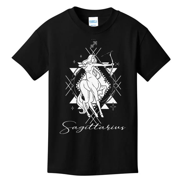 Archer Arrow Lady Centaur Zodiac Sign Horoscope Sagittarius Kids T-Shirt