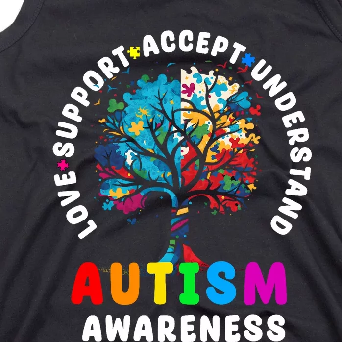 Autism Awareness Love Support Accept Understand Autism Tank Top