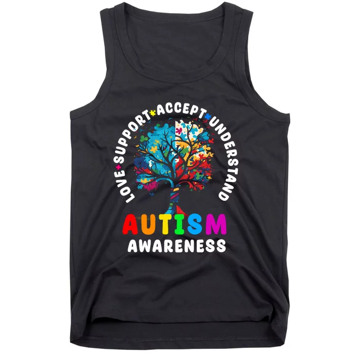 Autism Awareness Love Support Accept Understand Autism Tank Top