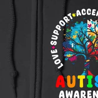 Autism Awareness Love Support Accept Understand Autism Full Zip Hoodie