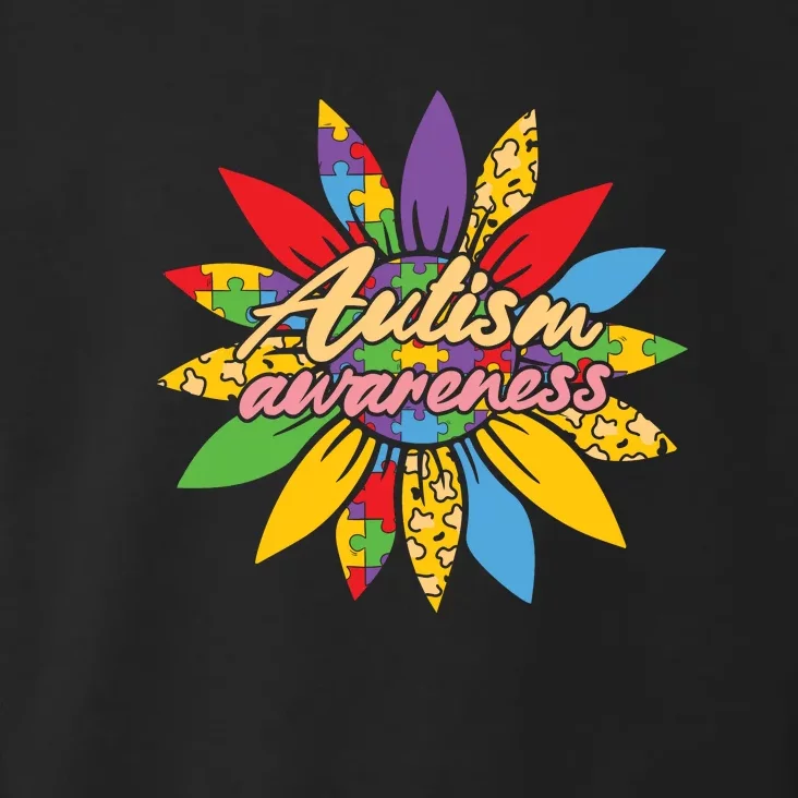 Autism Awareness Leopard Sunflower Puzzle Gift Toddler Hoodie