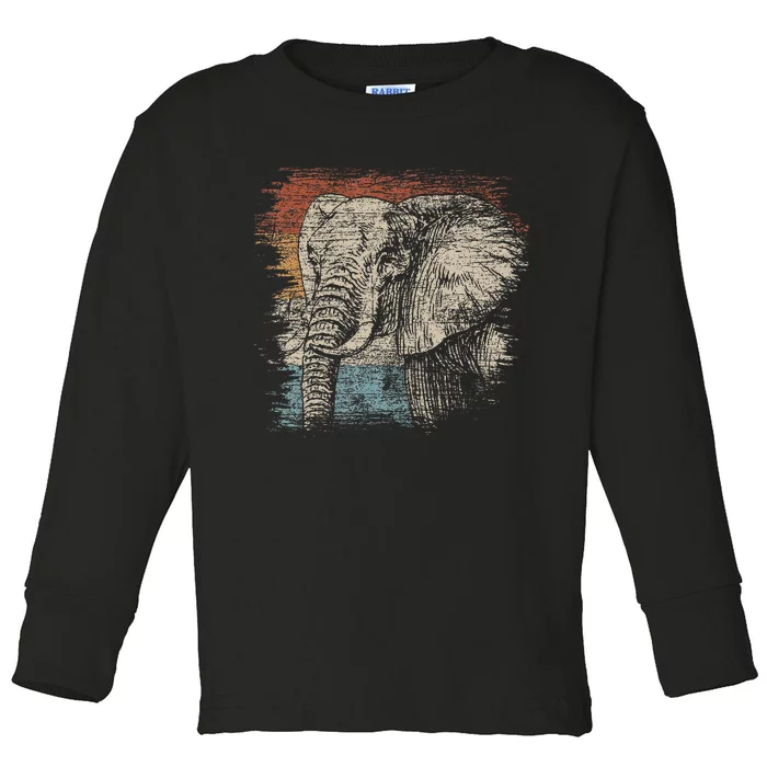 African Animal Lover Gift Elephant Toddler Long Sleeve Shirt