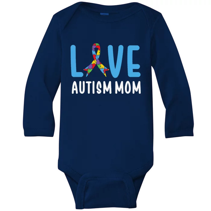 Autism Awareness Love Autism Mom Mother Acceptance Baby Long Sleeve Bodysuit